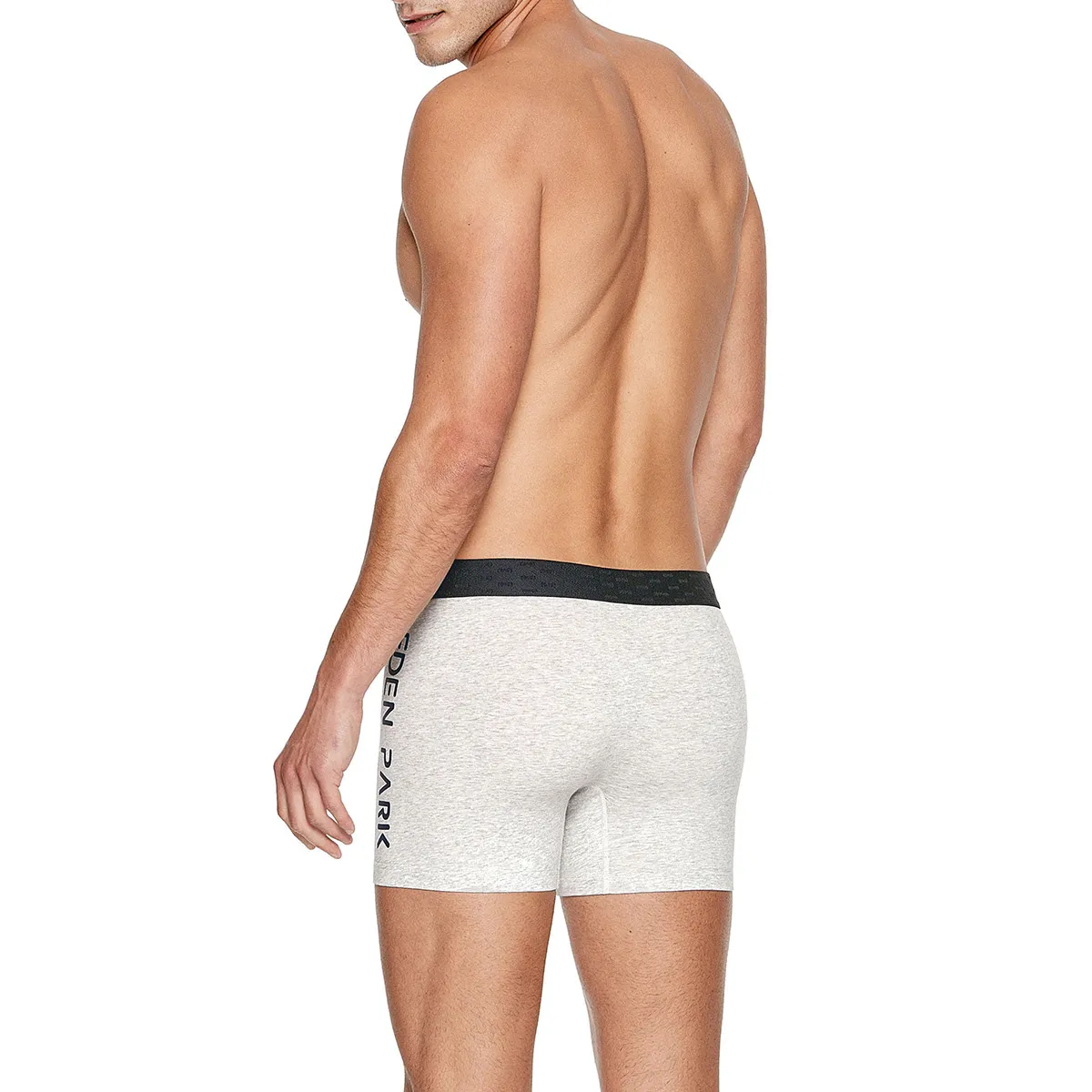 Boxer homme en coton gris chiné inscription french flair Eden Park