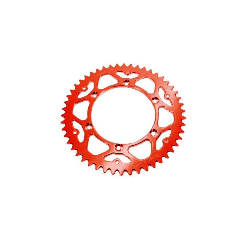 Couronne ART 48 dents alu ultra-light anti-boue pas 520 type 8000 rouge