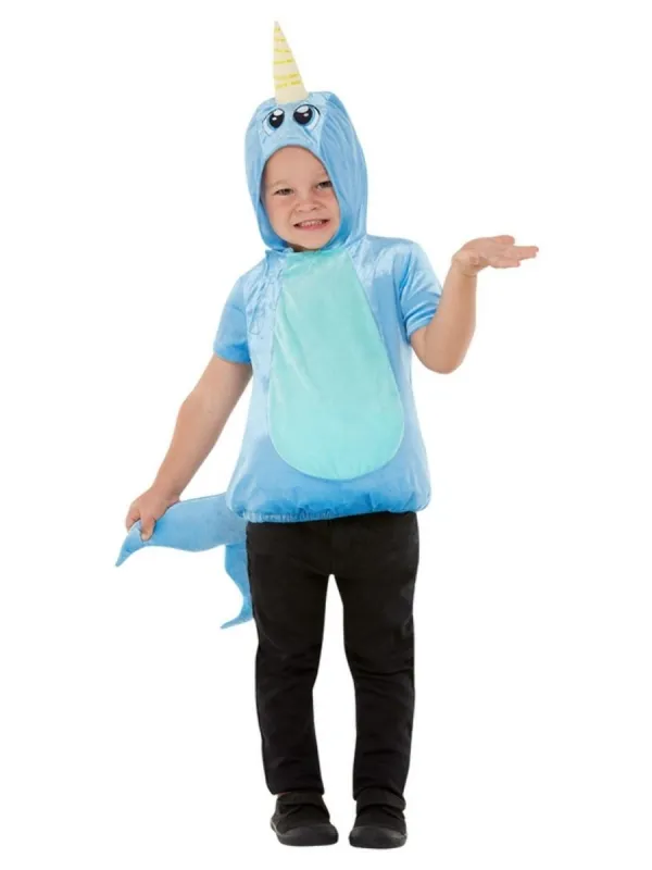Déguisement Poisson Narval pour tout-petit, Bleu, Haut à capuche