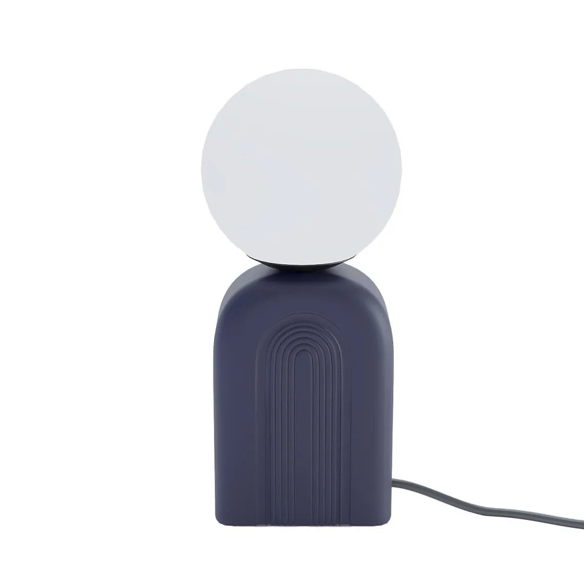 Lampe à poser céramique bleue et globe de verre design Art déco GOYA | 3 Suisses