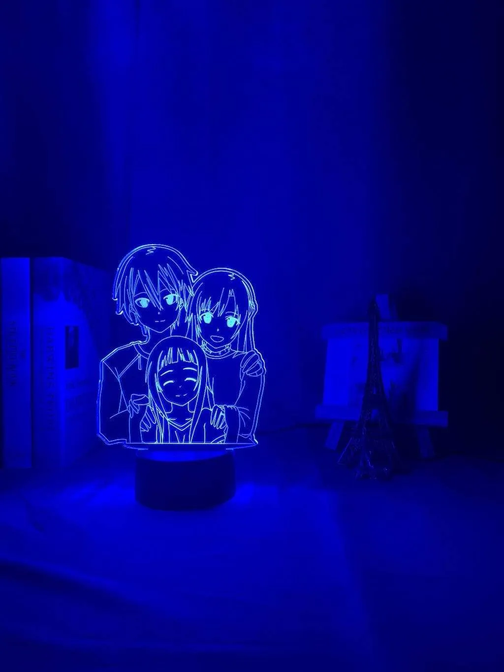 Lampe Sword Art OnlineSAO Kirigaya Kazuto Table Lamp Yuuki Asuna Lampe Led 3D veilleuse Décor