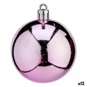 Lot de boules de Nol Rose Plastique 6 x 7 x 6 cm (12 Unités)