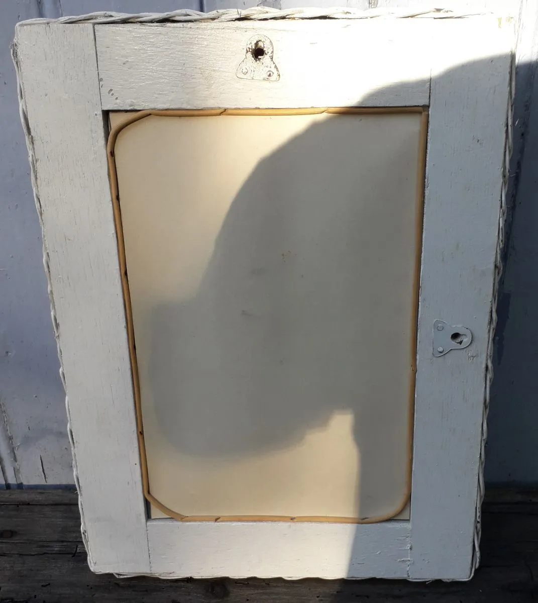 miroir osier blanc 41 x 30 cm