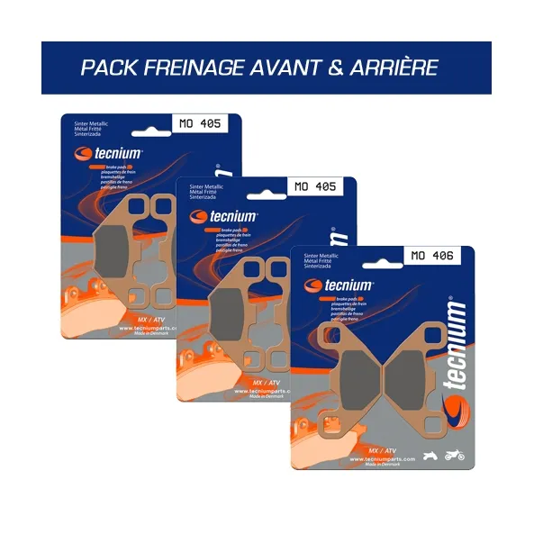 Pack plaquettes de frein avant et arrière TECNIUM pour POLARIS RZR 170