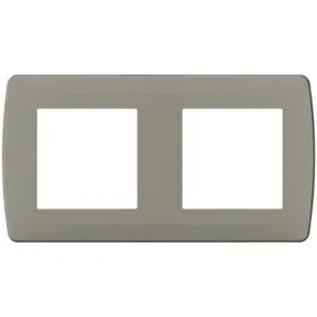 Plaque taupe 2 postes (61991)
