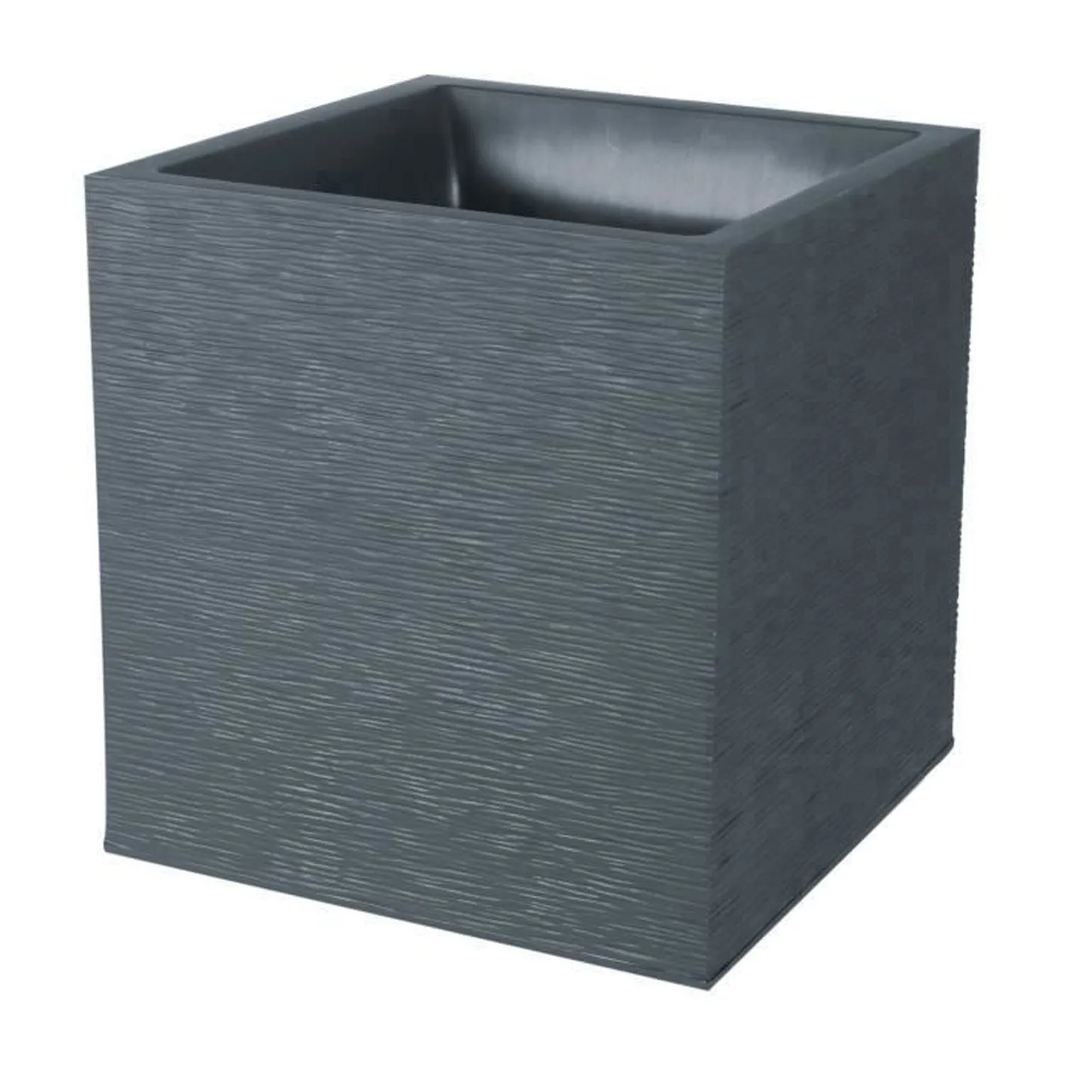 Pot carré graphit - 39 x 39 x 43 cm - 31 l - gris anthracite Eda Plast 