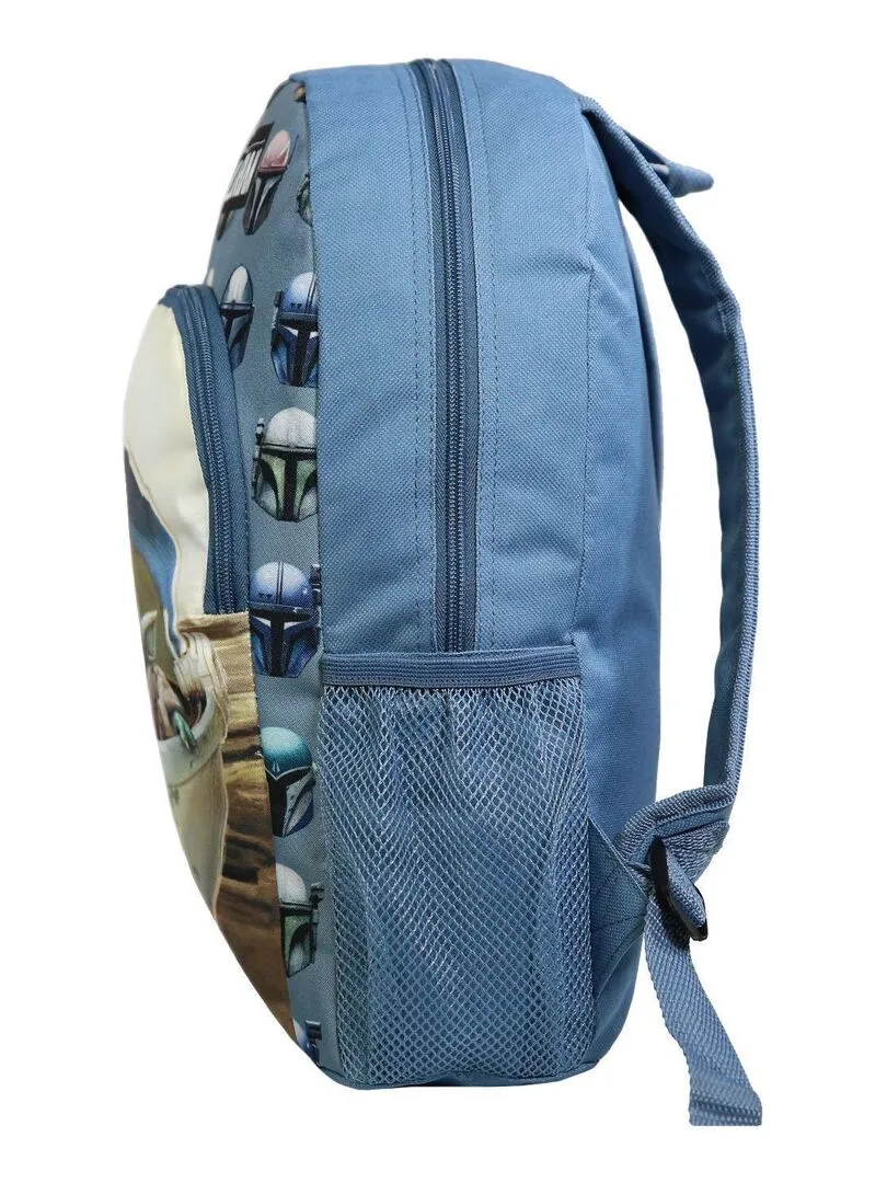 Sac à dos 37 cm avec poche Baby Yoda Star Wars / The Mandalorian Bleu et Beige Bagtrotter - Bleu