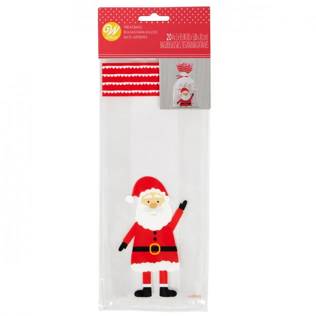 Sachet Bonbon Père Noël 10 x 5 cm x H 24 cm (x20) Wilton
