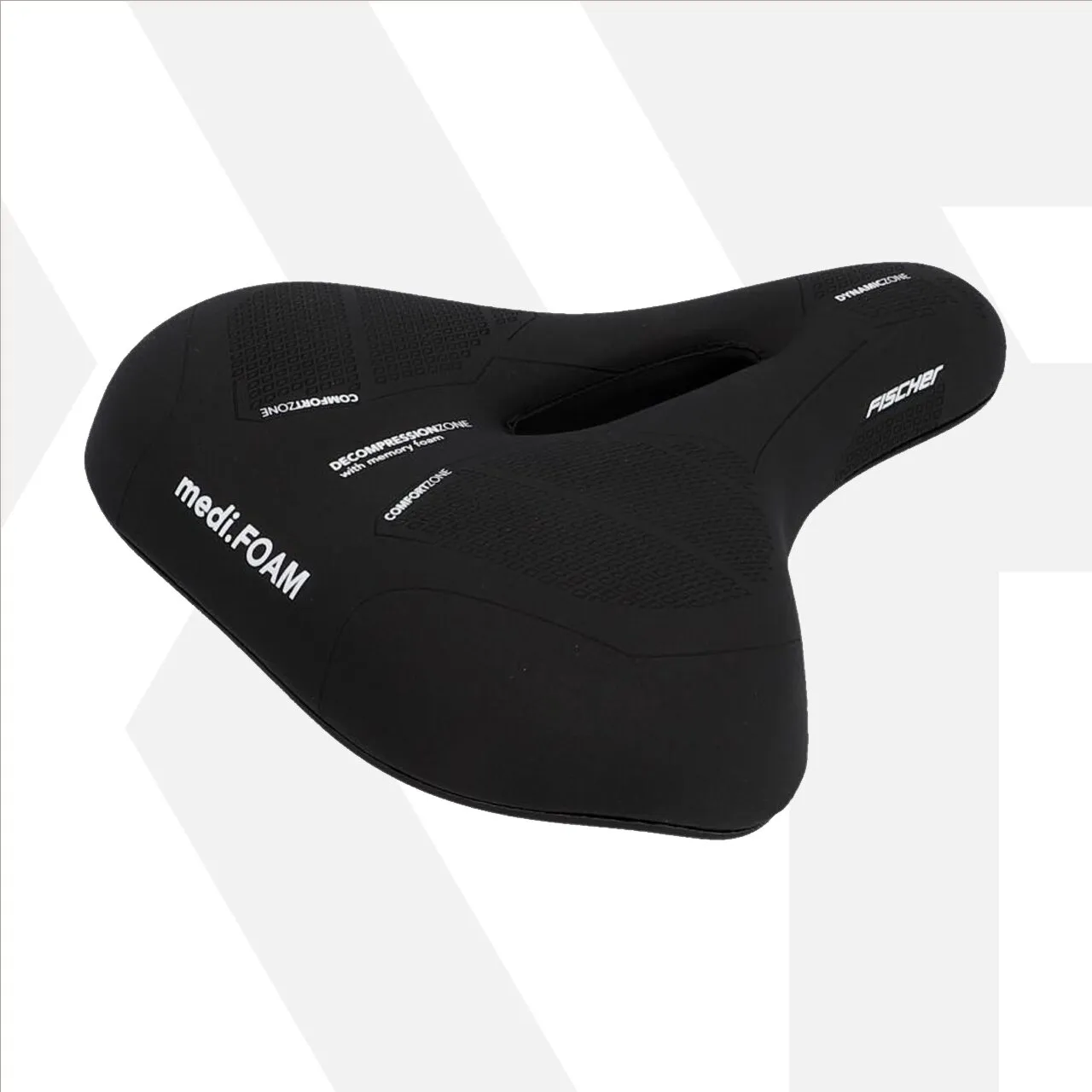 Selle de vélo, Touren, mousse à mémoire de forme, 24 x 20 x 8 cm, Fischer, noir