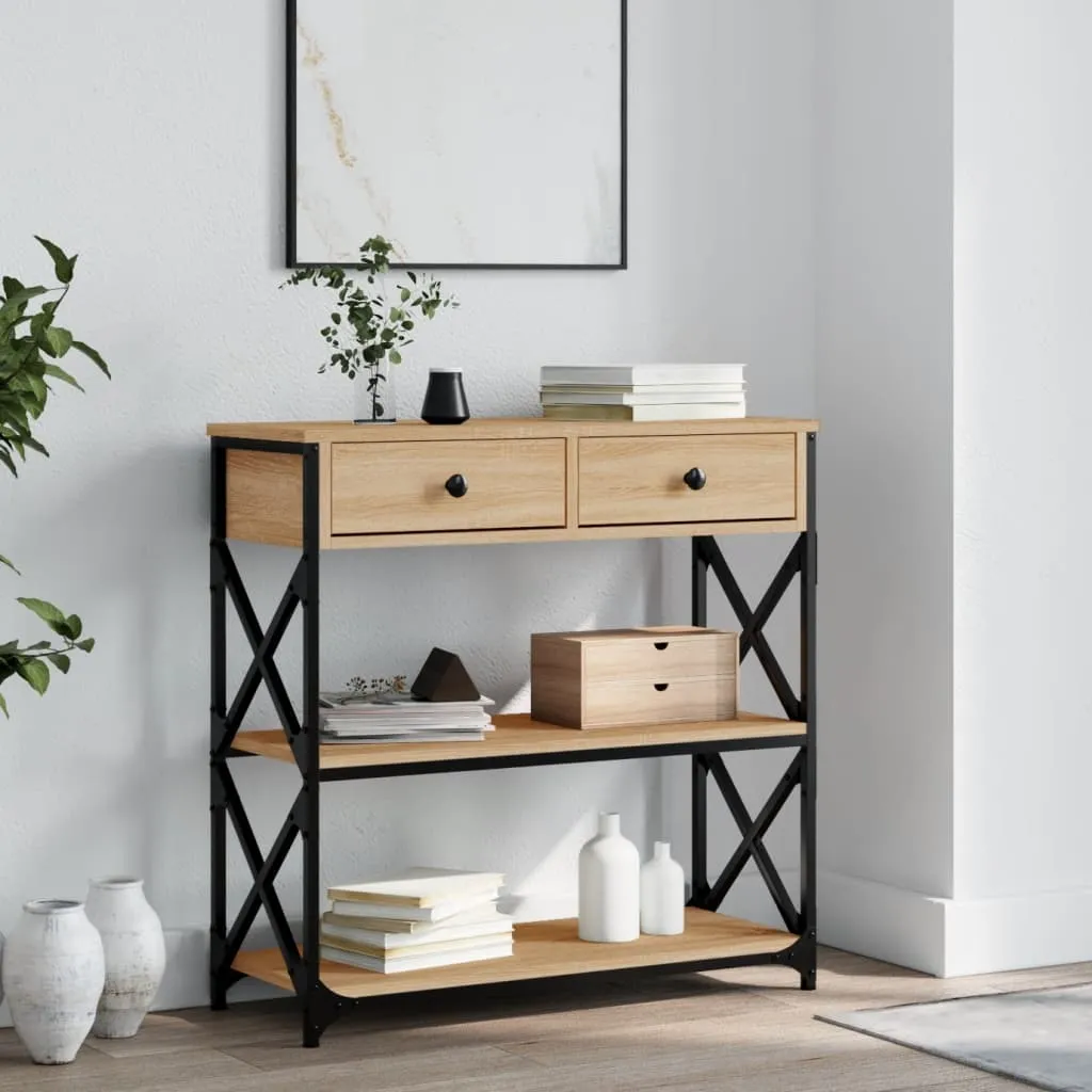 vidaXL Table console chêne sonoma 75x28x75 cm bois d'ingénierie 